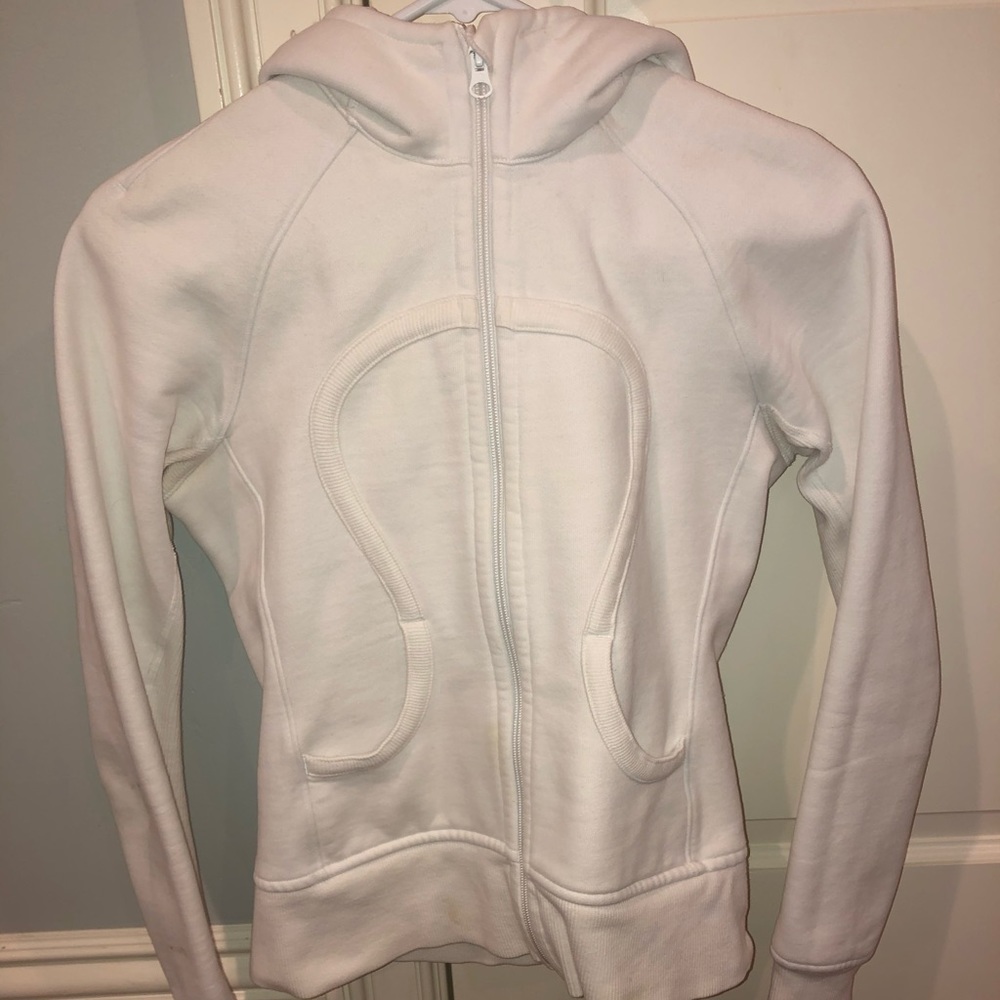 Lululemon white zip up hoodie